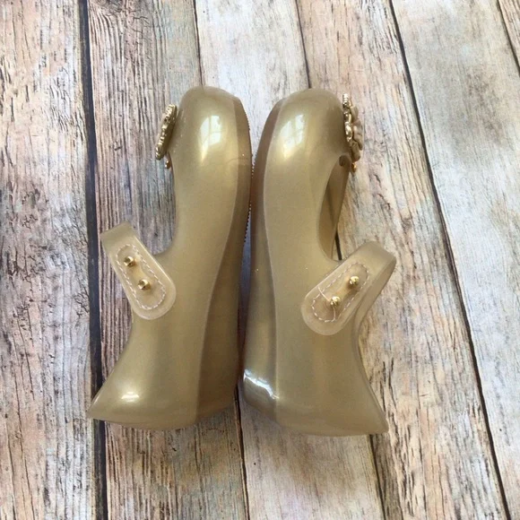 NEW Mini Melissa Ultra Girl Chrome Flower Shoes - Picture 3 of 6